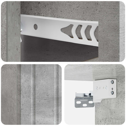 vidaXL Wall-Mounted Bedside Cabinet with Drawer 2 pcs Concrete Grey