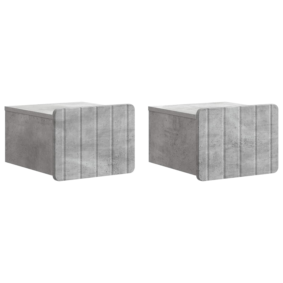 vidaXL Wall-Mounted Bedside Cabinet 2 pcs Concrete Grey