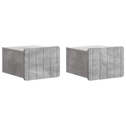 vidaXL Wall-Mounted Bedside Cabinet 2 pcs Concrete Grey