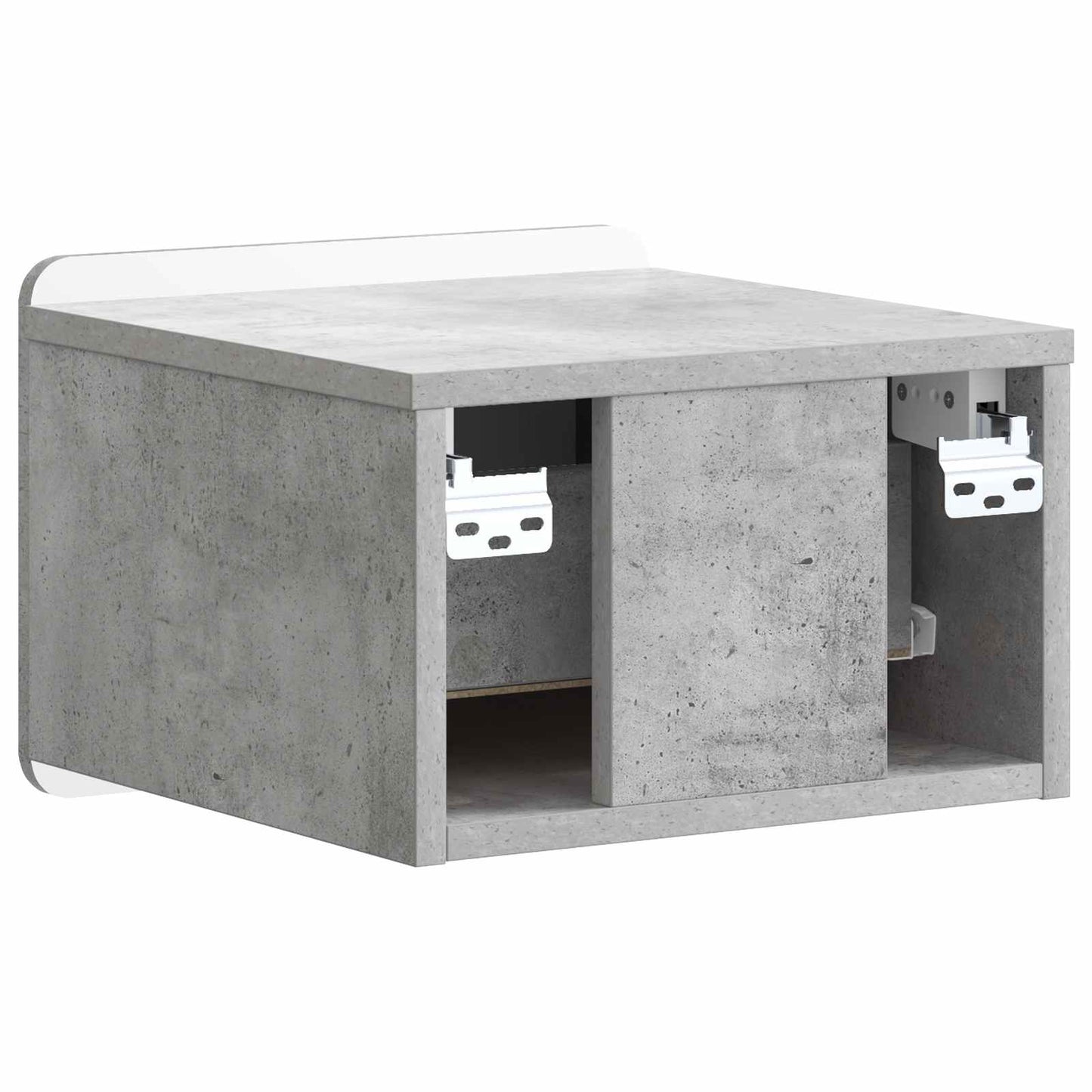 vidaXL Wall-Mounted Bedside Cabinet with Drawer 2 pcs Concrete Grey
