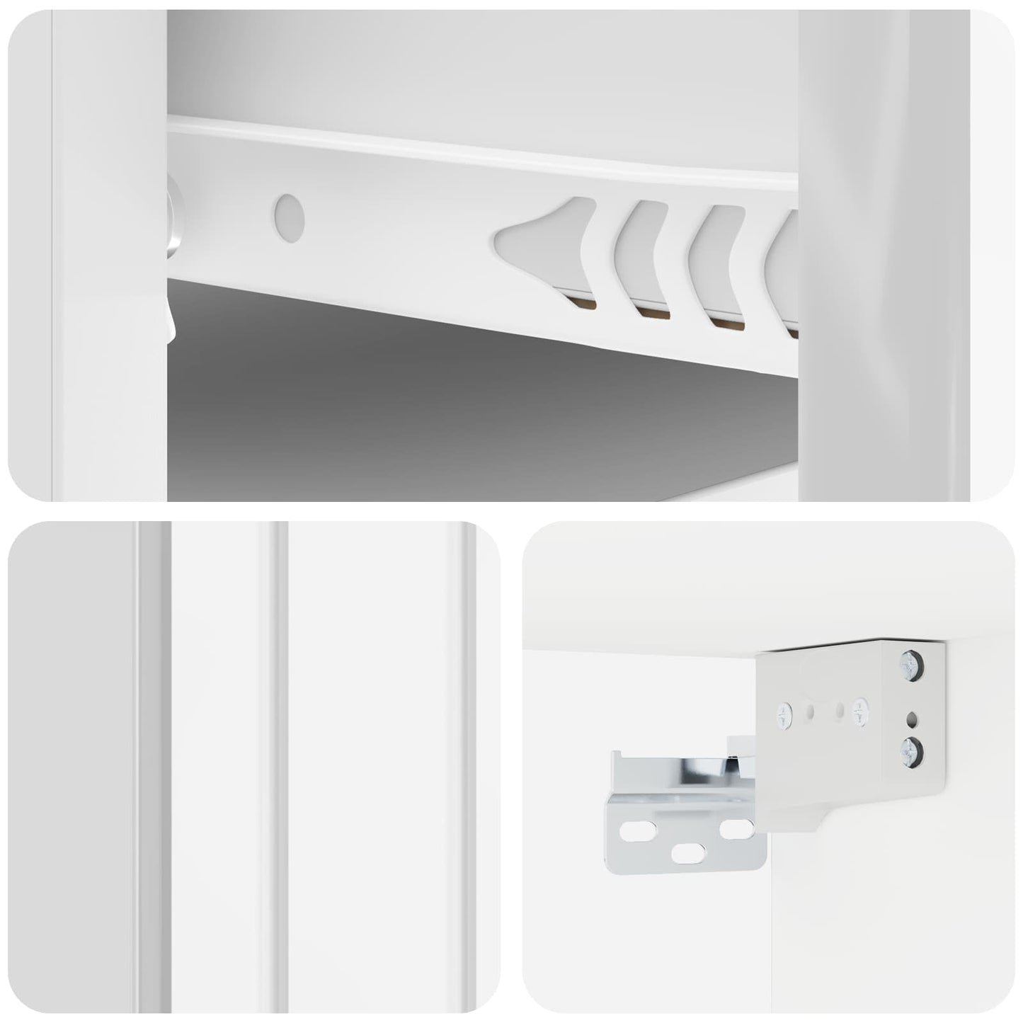 vidaXL Wall-Mounted Bedside Cabinet High Gloss White 33 x 34.5 x 24 cm