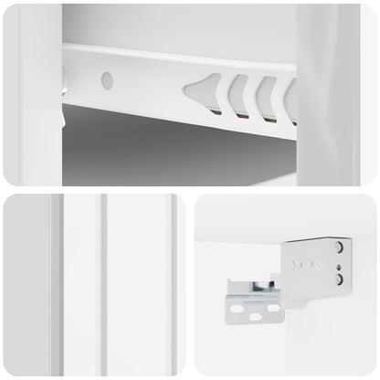vidaXL Wall-Mounted Bedside Cabinet High Gloss White 33 x 34.5 x 24 cm