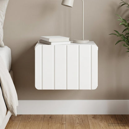 vidaXL Wall-Mounted Bedside Cabinet High Gloss White 33 x 34.5 x 24 cm