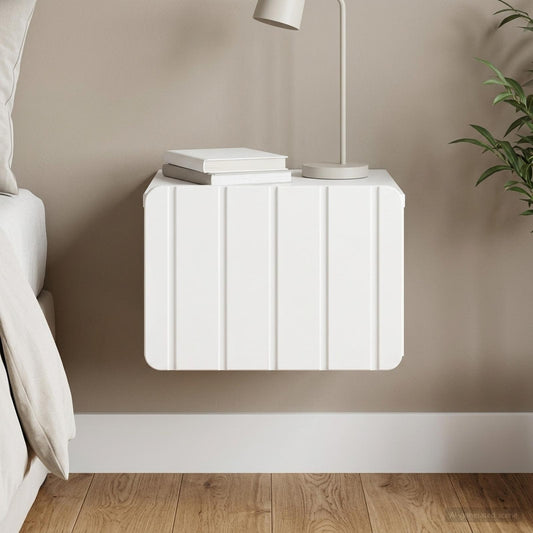 vidaXL Wall-Mounted Bedside Cabinet High Gloss White 33 x 34.5 x 24 cm