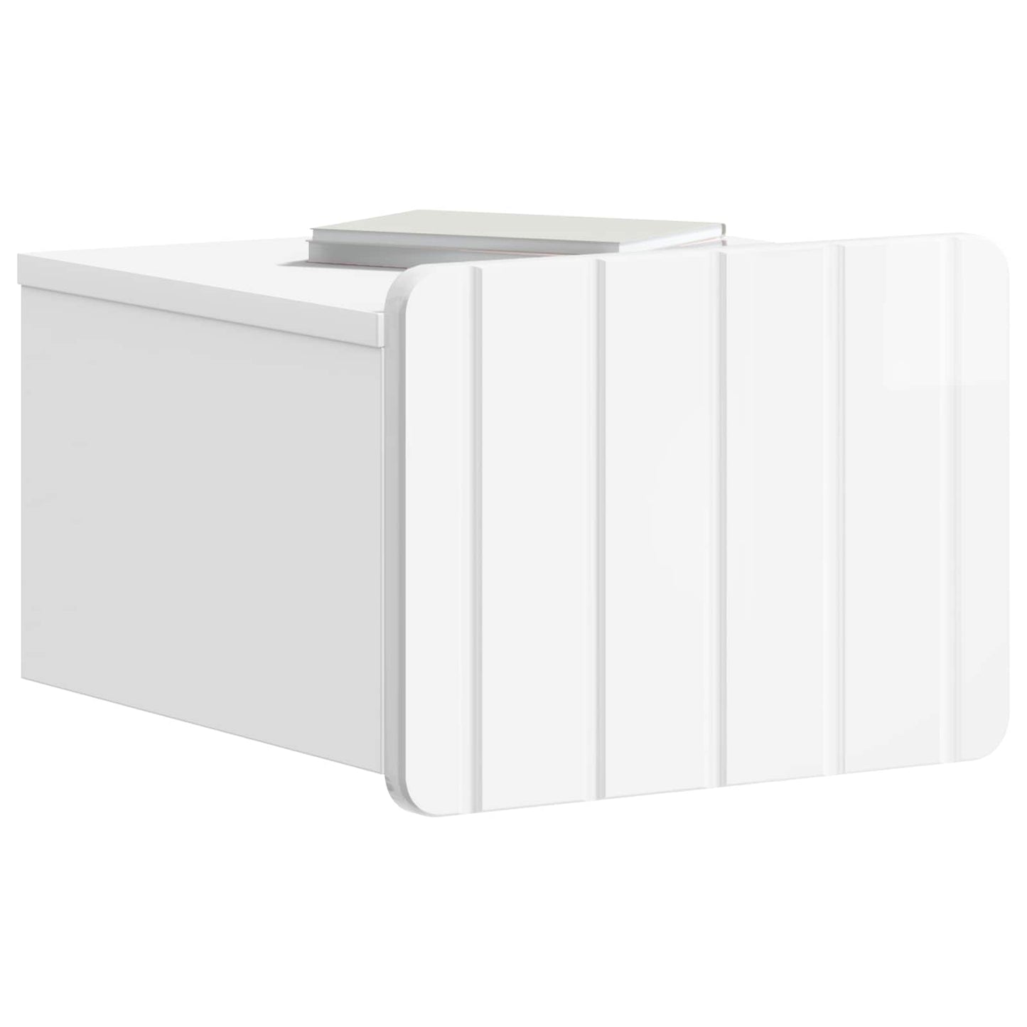 vidaXL Wall-Mounted Bedside Cabinet High Gloss White 33 x 34.5 x 24 cm