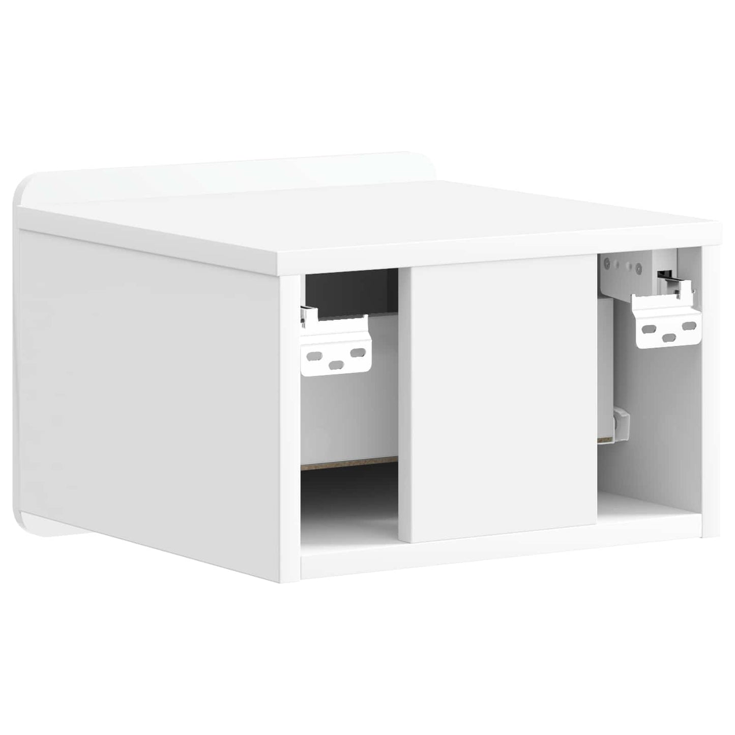 vidaXL Wall-Mounted Bedside Cabinet with Drawer 2 pcs High Gloss White
