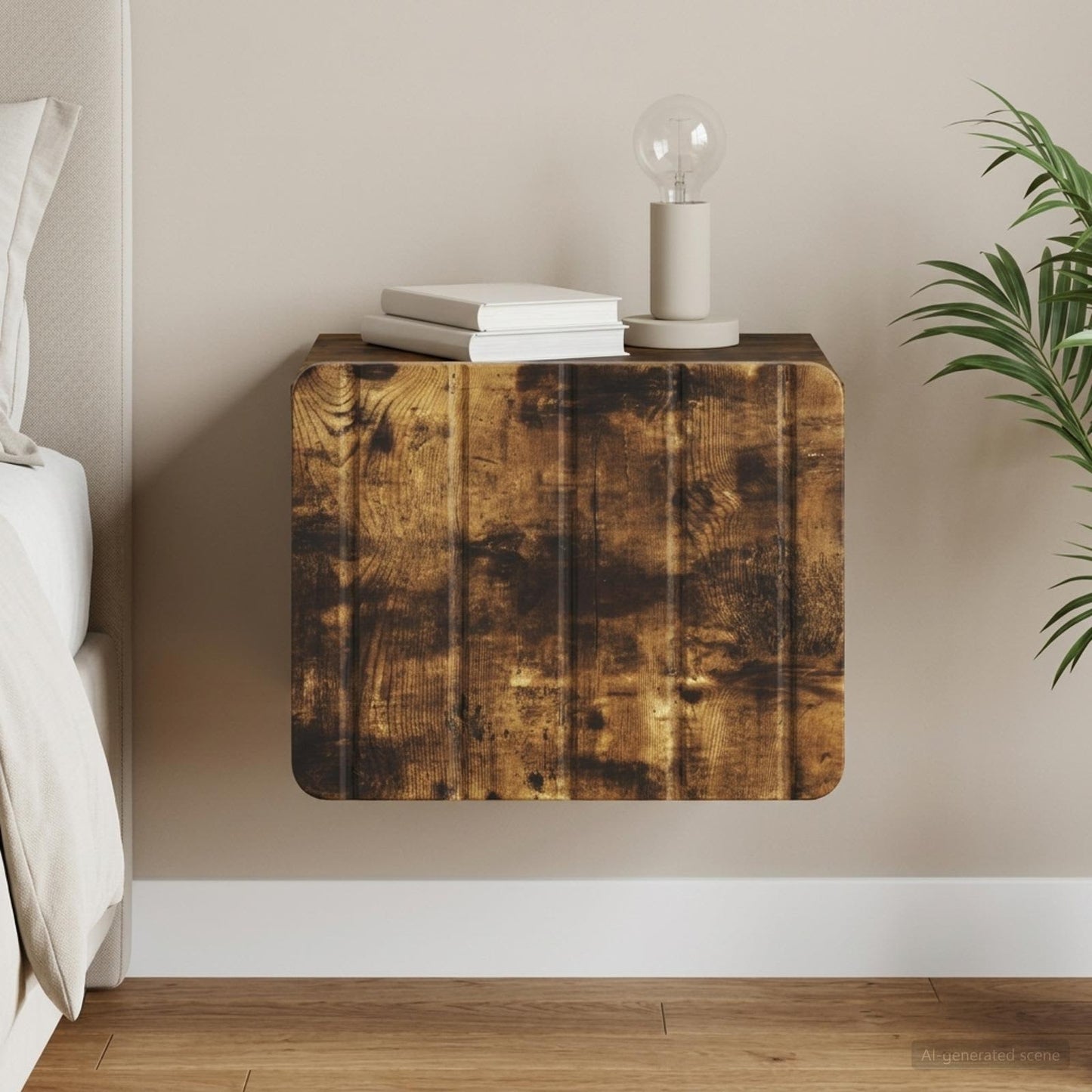vidaXL Wall-Mounted Bedside Cabinet Smoked Oak 33 x 34.5 x 24 cm