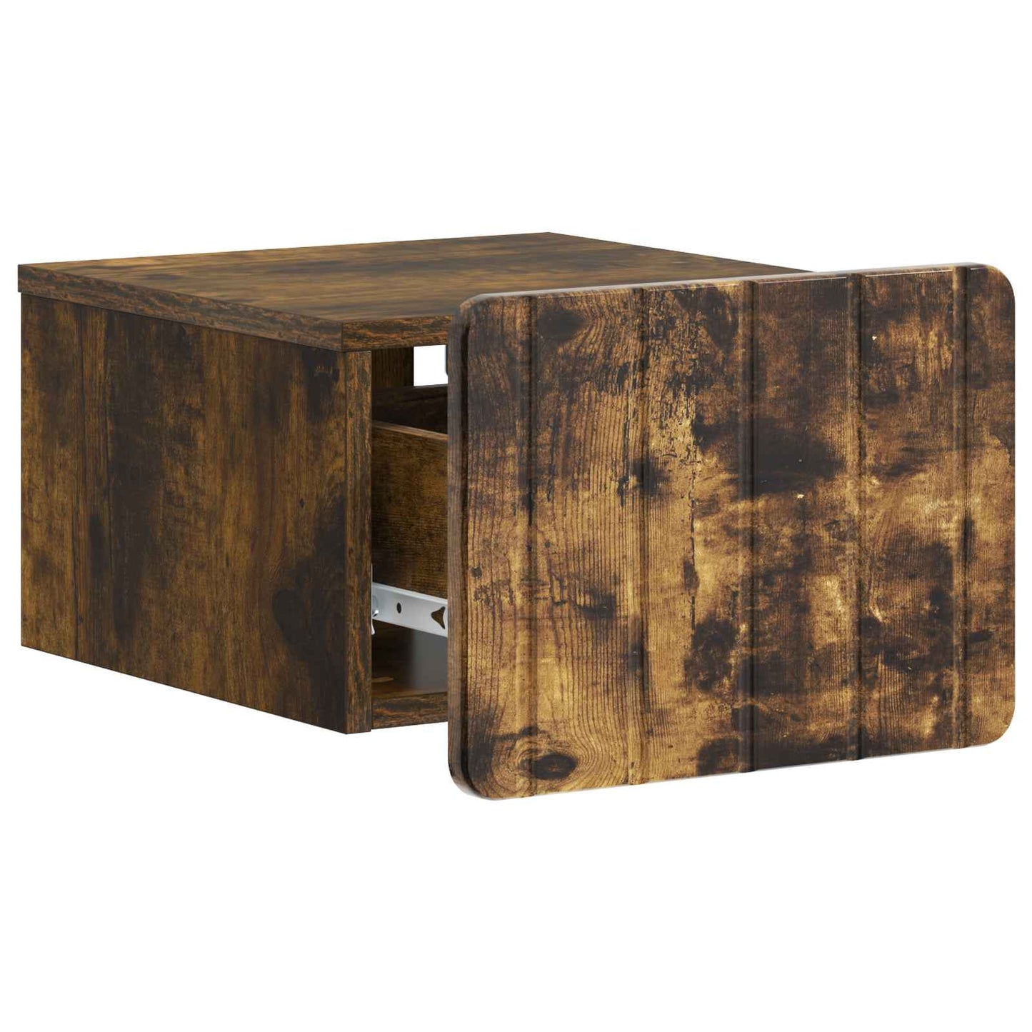 vidaXL Wall-Mounted Bedside Cabinet Smoked Oak 33 x 34.5 x 24 cm