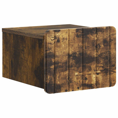 vidaXL Wall-Mounted Bedside Cabinet 2 pcs Smoked Oak 33 x 34.5 x 24 cm