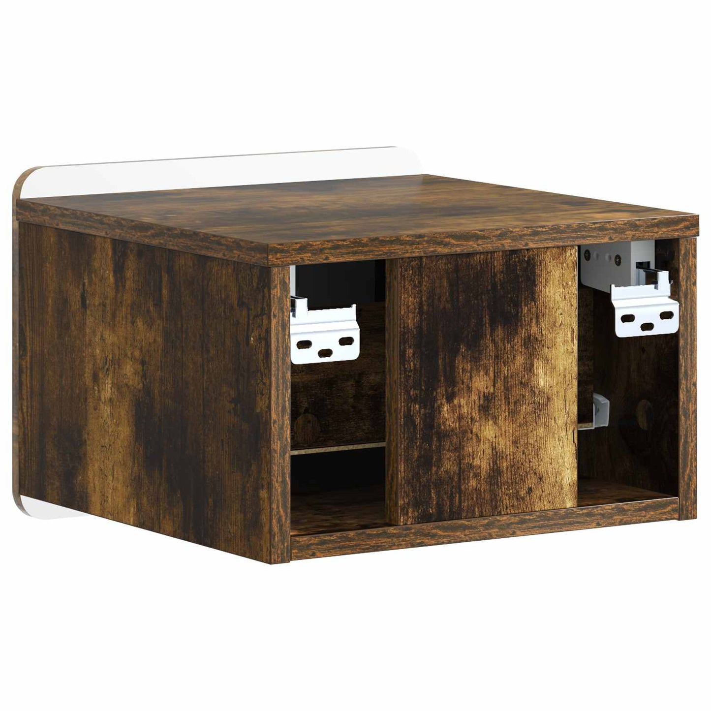 vidaXL Wall-Mounted Bedside Cabinet 2 pcs Smoked Oak 33 x 34.5 x 24 cm