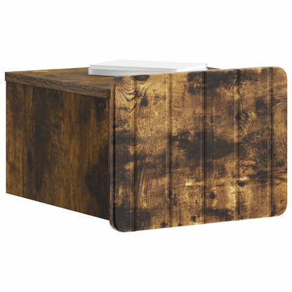 vidaXL Wall-Mounted Bedside Cabinet 2 pcs Smoked Oak 33 x 34.5 x 24 cm