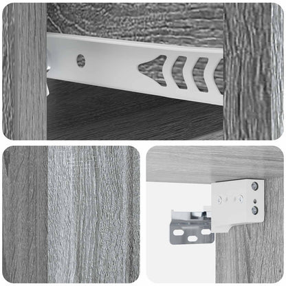 vidaXL Wall-Mounted Bedside Cabinet 2 pcs Grey Sonoma