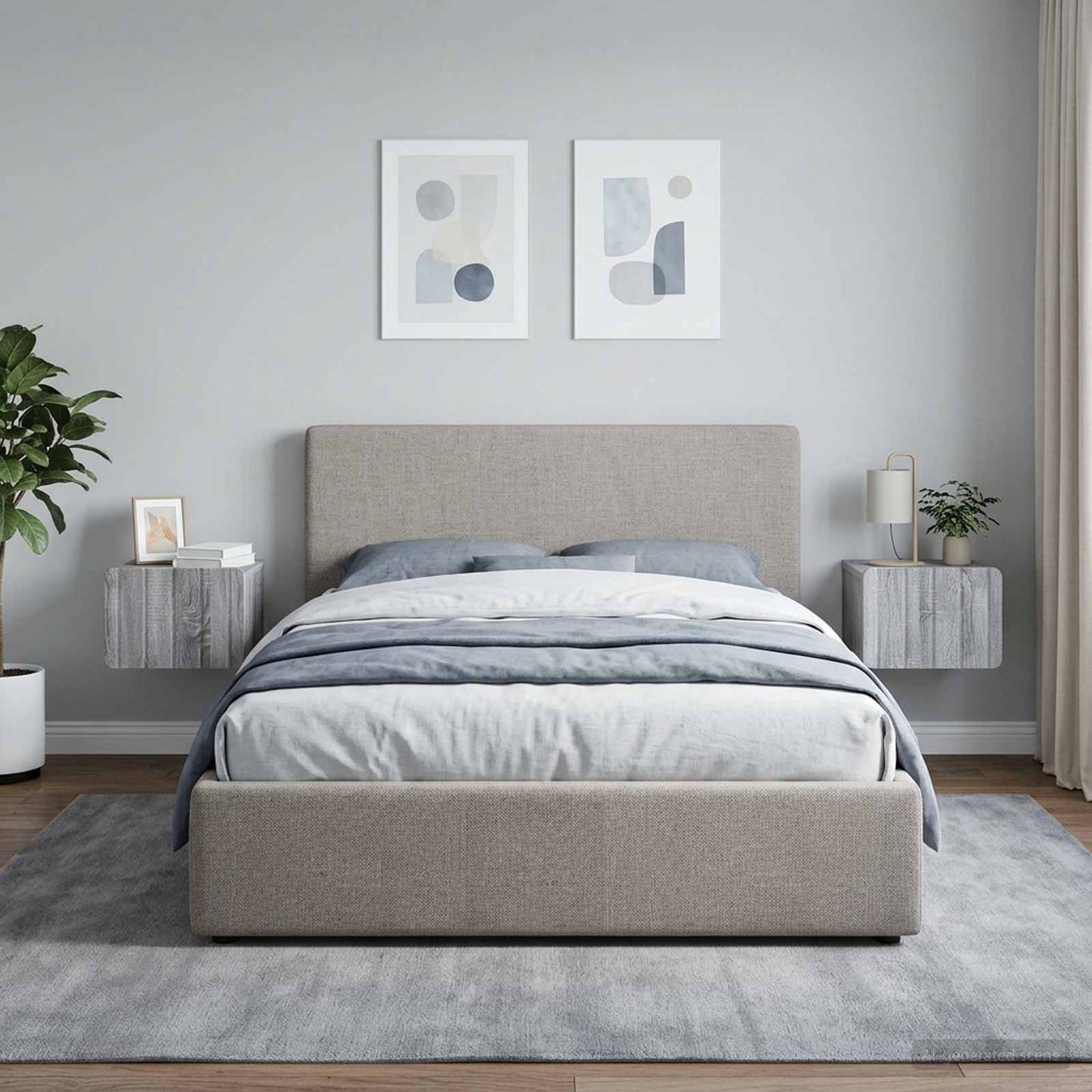 vidaXL Wall-Mounted Bedside Cabinet 2 pcs Grey Sonoma Engineered Wood