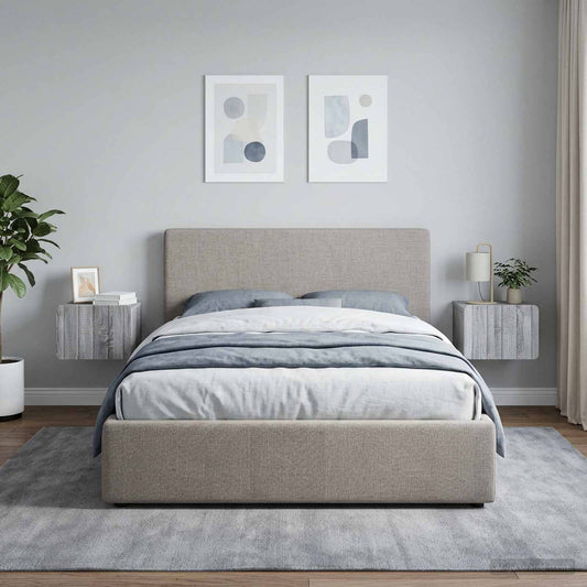 vidaXL Wall-Mounted Bedside Cabinet 2 pcs Grey Sonoma Engineered Wood