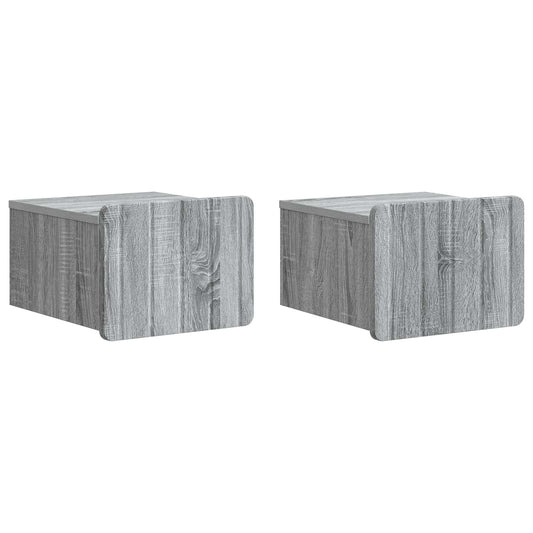 vidaXL Wall-Mounted Bedside Cabinet 2 pcs Grey Sonoma Engineered Wood