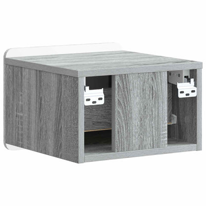 vidaXL Wall-Mounted Bedside Cabinet 2 pcs Grey Sonoma