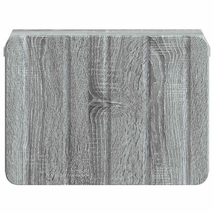 vidaXL Wall-Mounted Bedside Cabinet 2 pcs Grey Sonoma