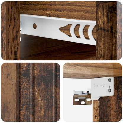 vidaXL Wall-Mounted Bedside Cabinet Old Wood 33 x 34.5 x 24 cm