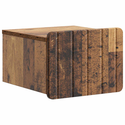 vidaXL Wall-Mounted Bedside Cabinet 2 pcs Old Wood 33 x 34.5 x 24 cm