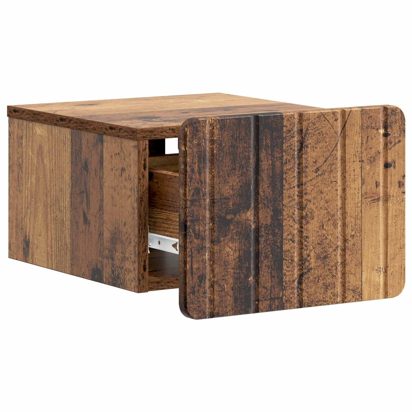 vidaXL Wall-Mounted Bedside Cabinet 2 pcs Old Wood 33 x 34.5 x 24 cm