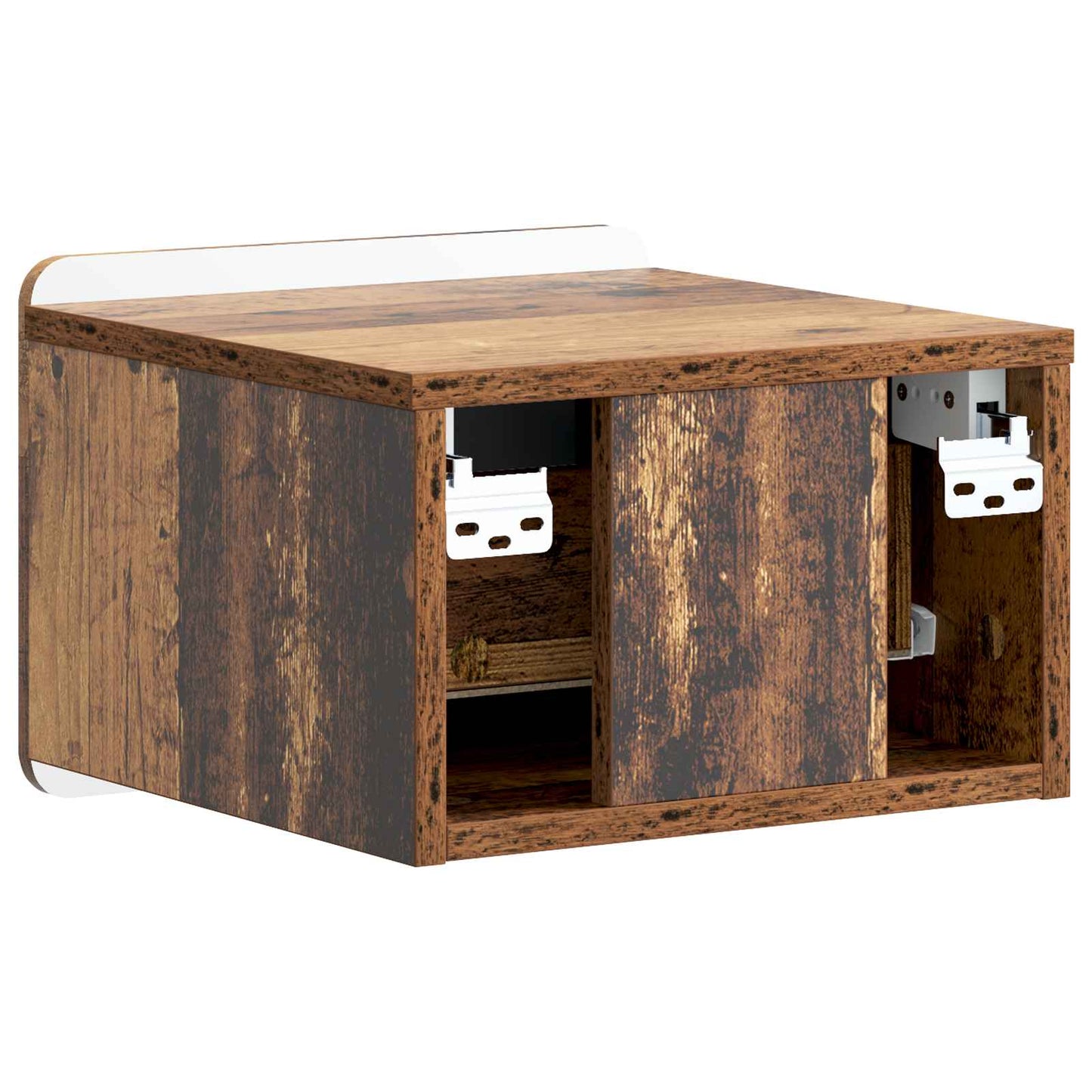 vidaXL Wall-Mounted Bedside Cabinet 2 pcs Old Wood 33 x 34.5 x 24 cm