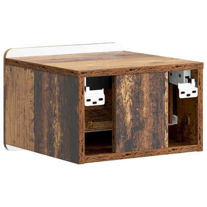 vidaXL Wall-Mounted Bedside Cabinet 2 pcs Old Wood 33 x 34.5 x 24 cm