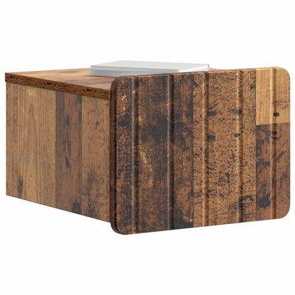 vidaXL Wall-Mounted Bedside Cabinet 2 pcs Old Wood 33 x 34.5 x 24 cm