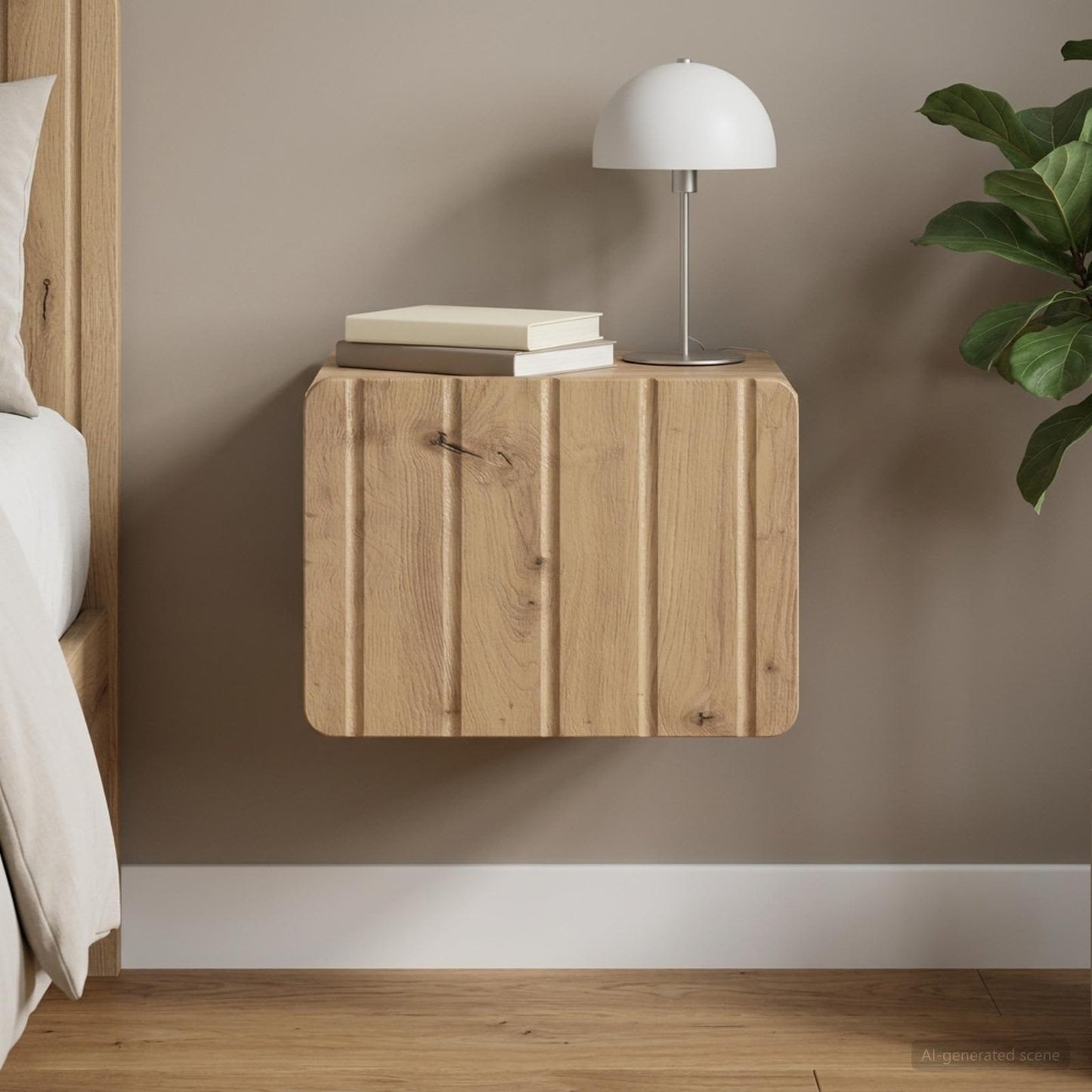 vidaXL Wall-Mounted Bedside Cabinet Artisan Oak 33 x 34.5 x 24 cm