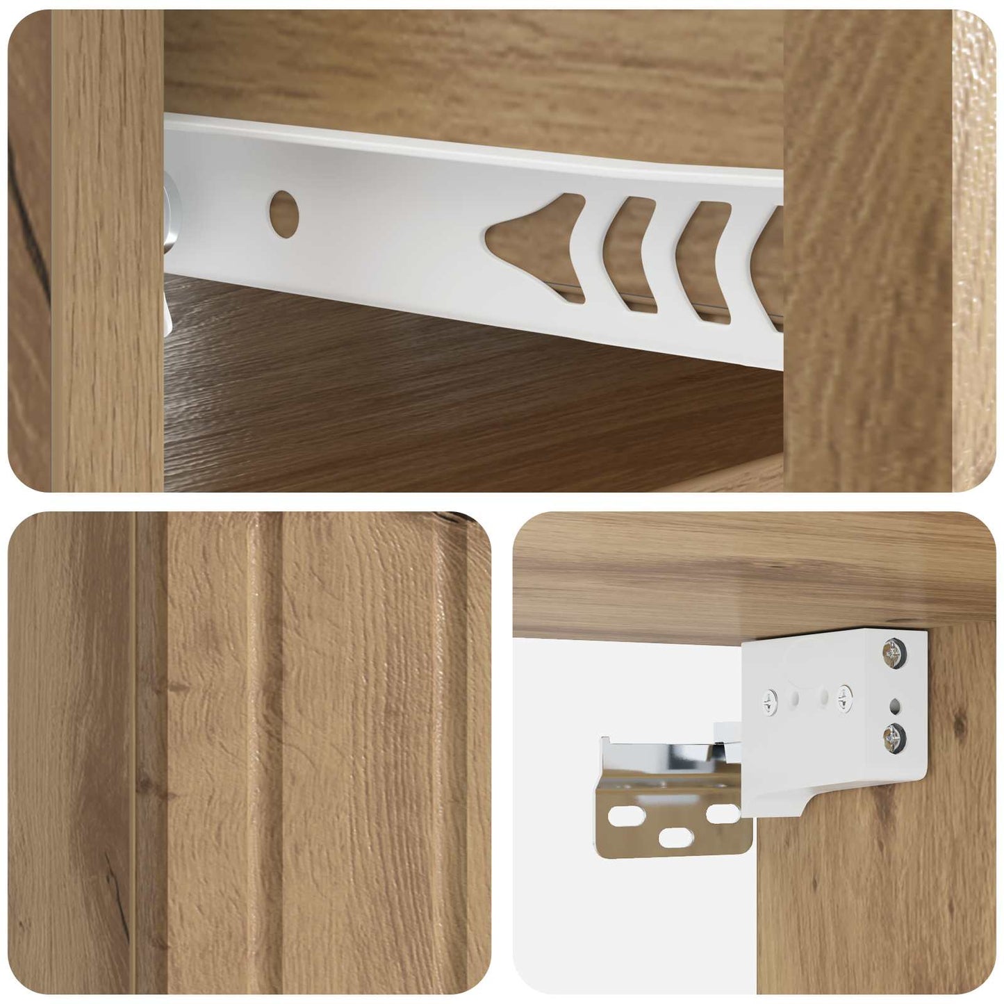 vidaXL Wall-Mounted Bedside Cabinet 2 pcs Artisan Oak