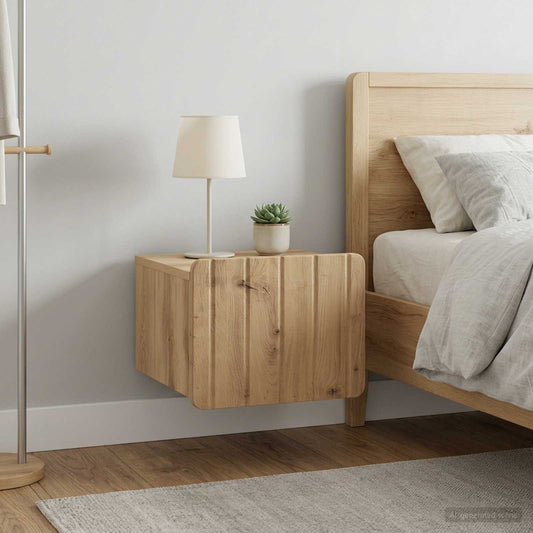 vidaXL Wall-Mounted Bedside Cabinet 2 pcs Artisan Oak
