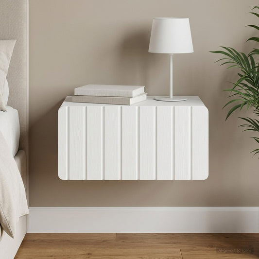vidaXL Wall-Mounted Bedside Cabinet White 49 x 34.5 x 24 cm