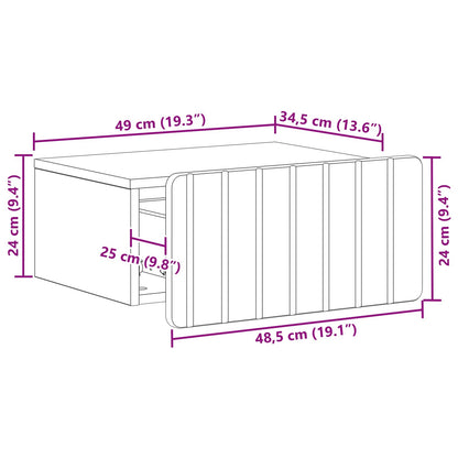 vidaXL Wall-Mounted Bedside Cabinet 2 pcs White 49 x 34.5 x 24 cm