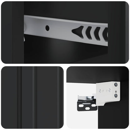 vidaXL Wall-Mounted Bedside Cabinet 2 pcs Black 49 x 34.5 x 24 cm