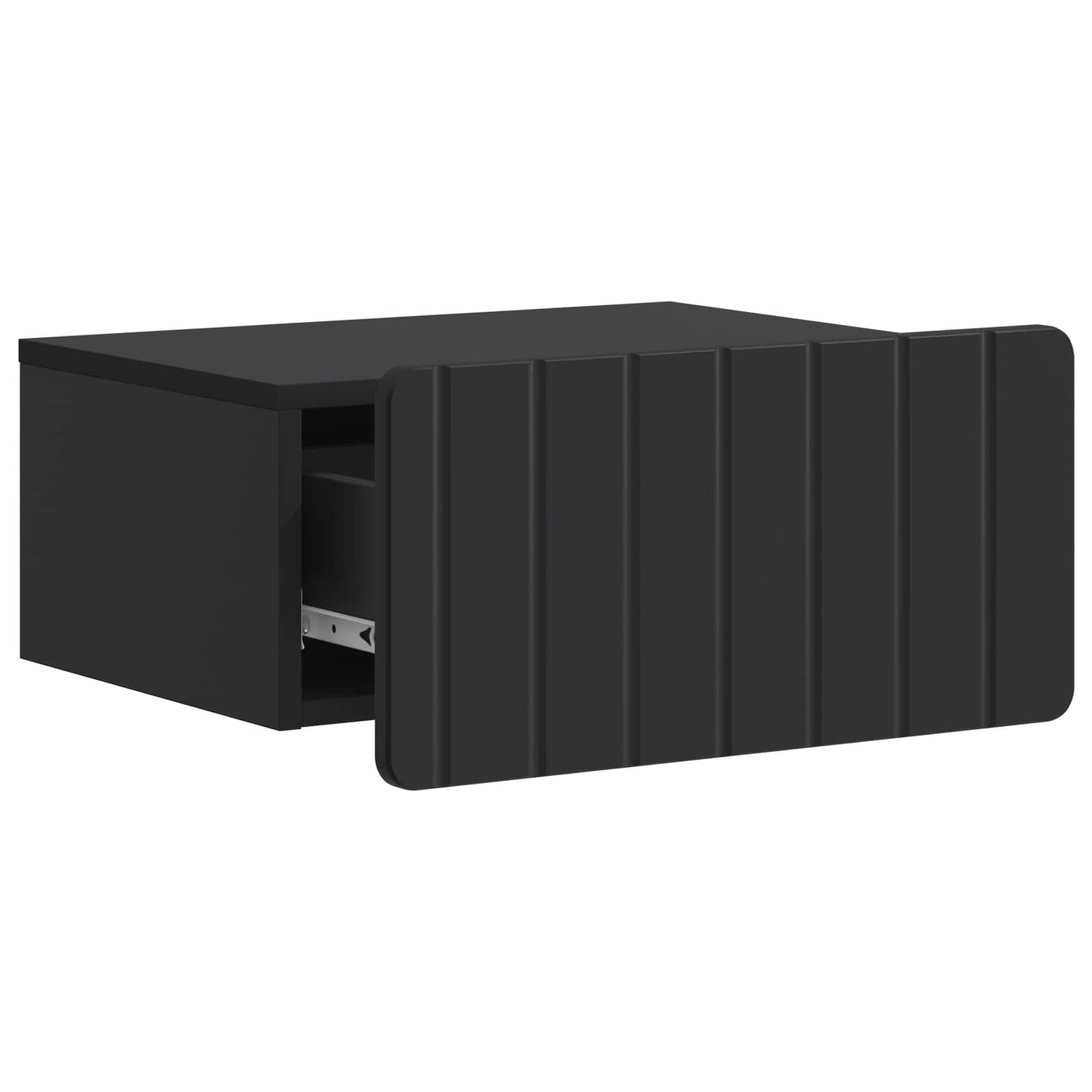 vidaXL Wall-Mounted Bedside Cabinet 2 pcs Black 49 x 34.5 x 24 cm