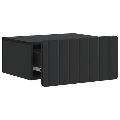 vidaXL Wall-Mounted Bedside Cabinet 2 pcs Black 49 x 34.5 x 24 cm