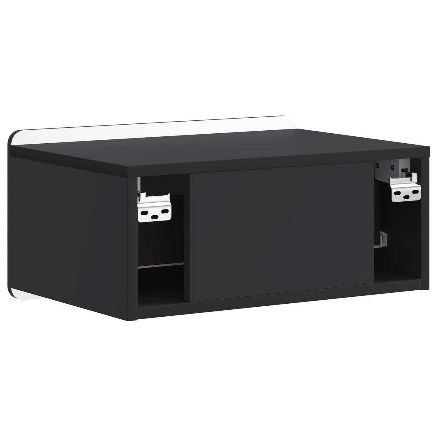 vidaXL Wall-Mounted Bedside Cabinet 2 pcs Black 49 x 34.5 x 24 cm