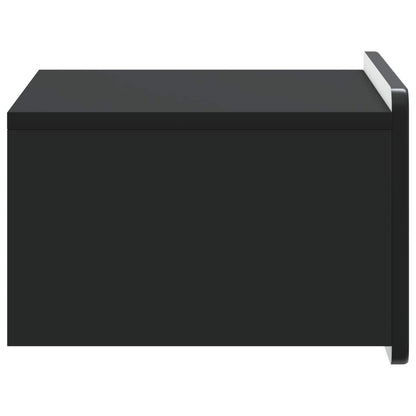 vidaXL Wall-Mounted Bedside Cabinet 2 pcs Black 49 x 34.5 x 24 cm