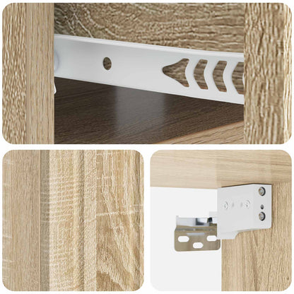 vidaXL Wall-Mounted Bedside Cabinet Sonoma Oak 49 x 34.5 x 24 cm