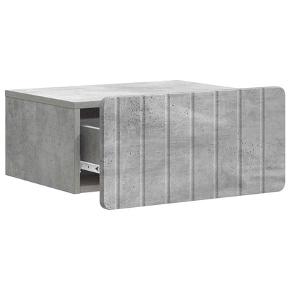 vidaXL Wall-Mounted Bedside Cabinet Concrete Grey 49 x 34.5 x 24 cm