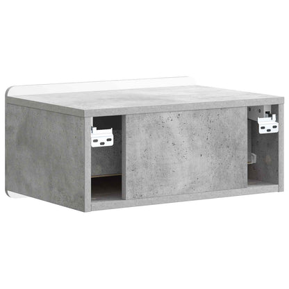 vidaXL Wall-Mounted Bedside Cabinet Concrete Grey 49 x 34.5 x 24 cm