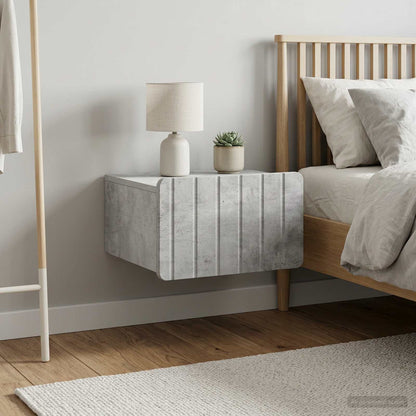 vidaXL Wall-Mounted Bedside Cabinet with Drawer 2 pcs Concrete Grey