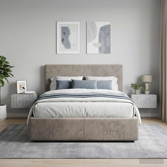 vidaXL Wall-Mounted Bedside Cabinet with Drawer 2 pcs Concrete Grey