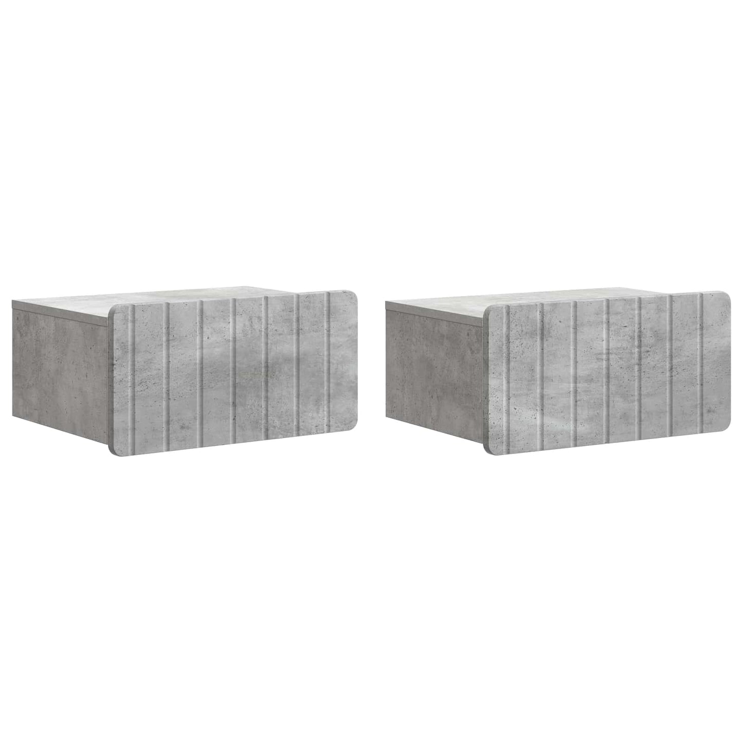 vidaXL Wall-Mounted Bedside Cabinet with Drawer 2 pcs Concrete Grey