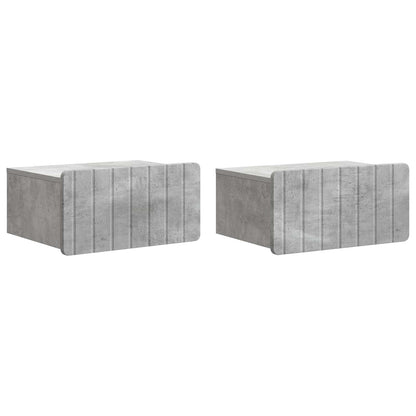 vidaXL Wall-Mounted Bedside Cabinet with Drawer 2 pcs Concrete Grey