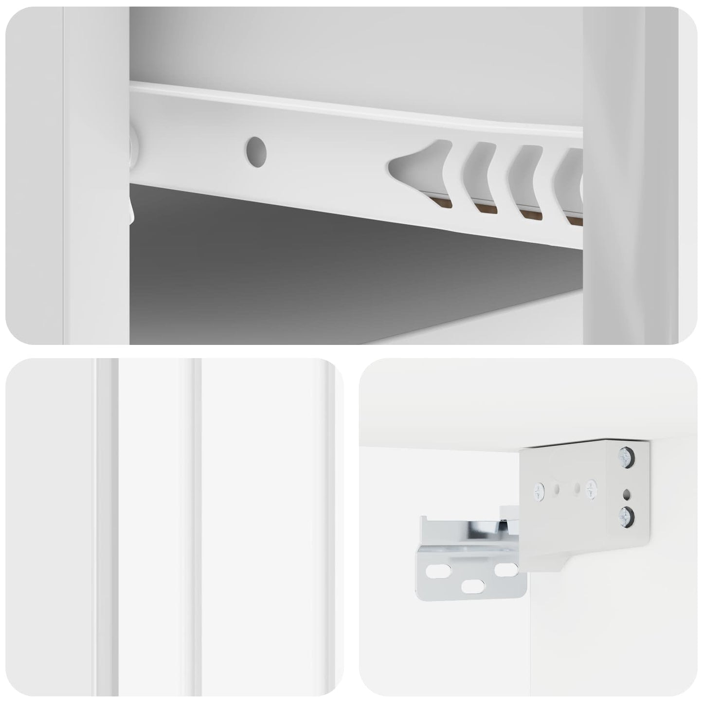 vidaXL Wall-Mounted Bedside Cabinet High Gloss White 49 x 34.5 x 24 cm