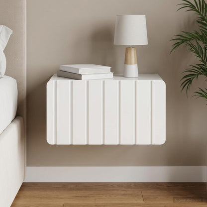 vidaXL Wall-Mounted Bedside Cabinet High Gloss White 49 x 34.5 x 24 cm