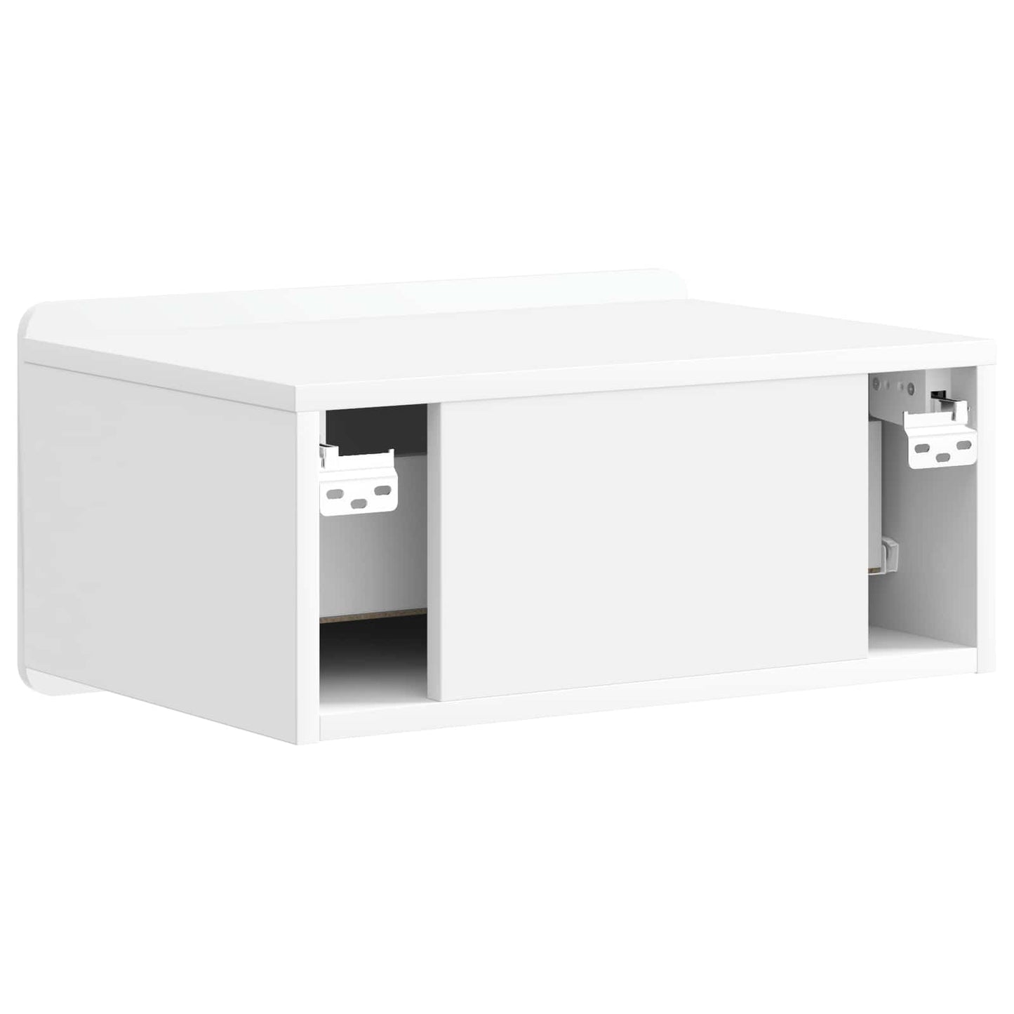 vidaXL Wall-Mounted Bedside Cabinet High Gloss White 49 x 34.5 x 24 cm