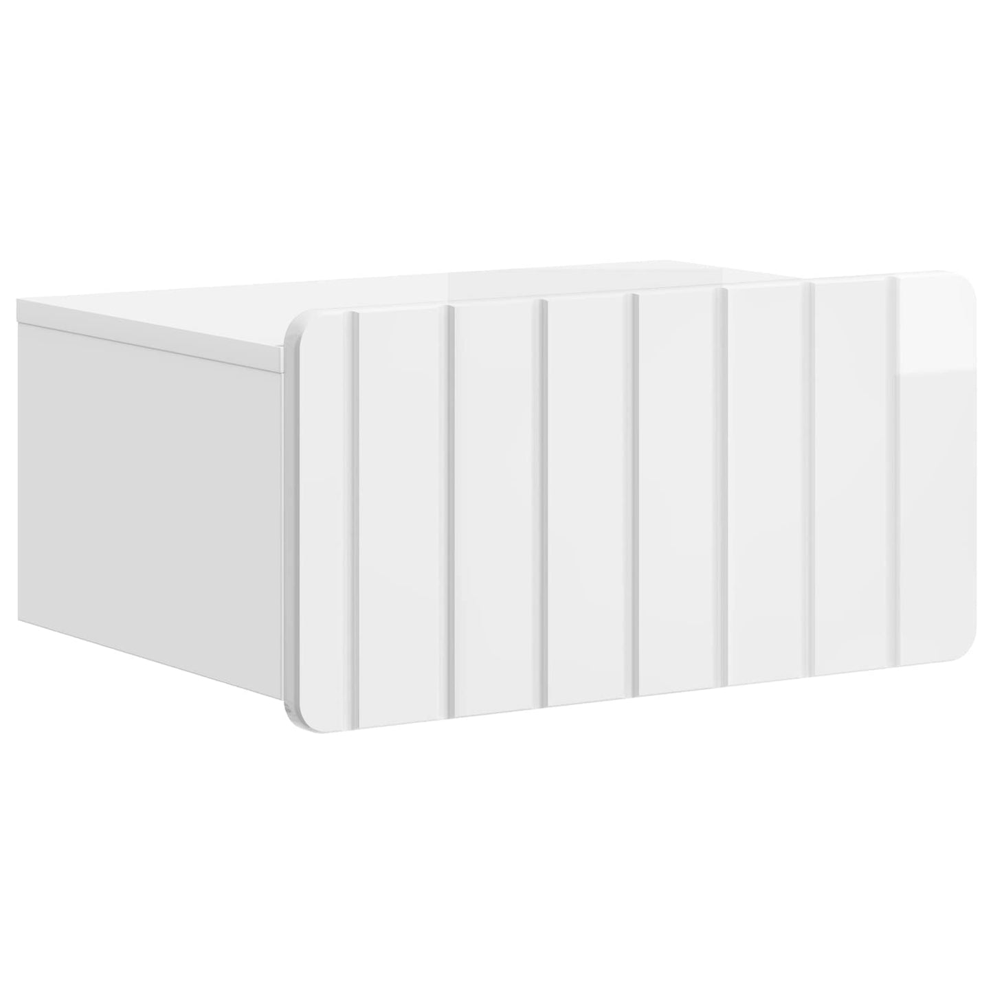 vidaXL Wall-Mounted Bedside Cabinet with Drawer 2 pcs High Gloss White