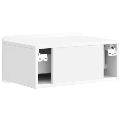 vidaXL Wall-Mounted Bedside Cabinet with Drawer 2 pcs High Gloss White