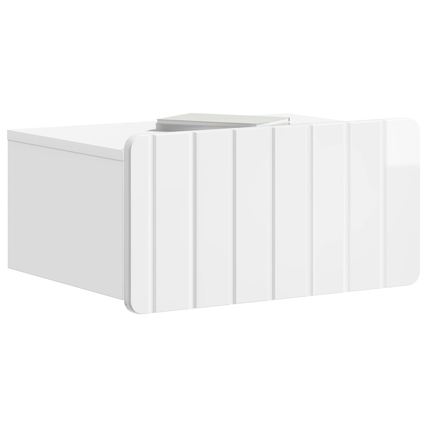 vidaXL Wall-Mounted Bedside Cabinet with Drawer 2 pcs High Gloss White